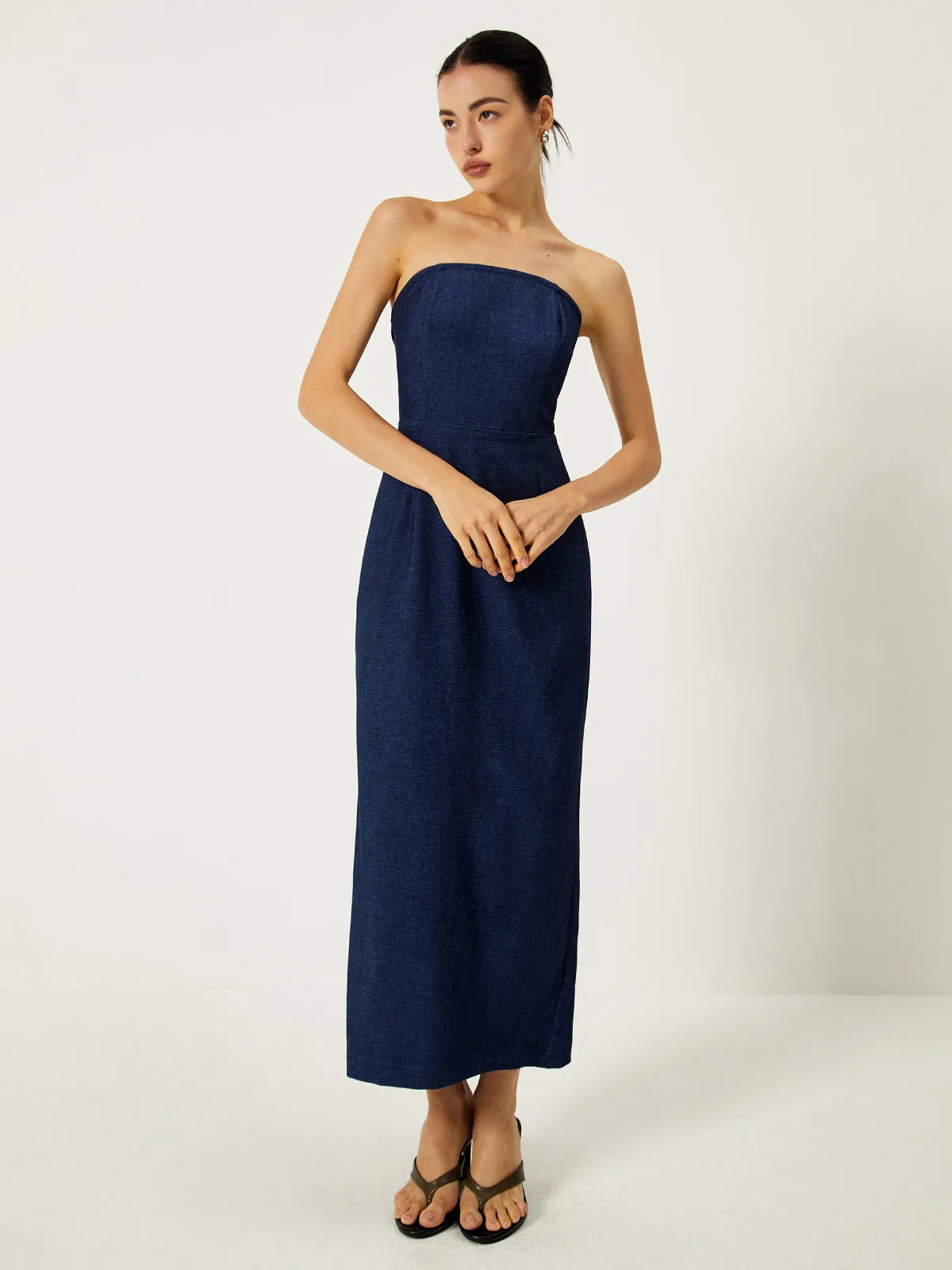 Backless Zipper Tube Long Dress sold by COMMENSE product image thumbnail 2