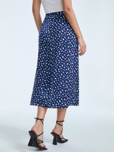 Petals Print High Waisted A Line Slit Skirt sold by COMMENSE
