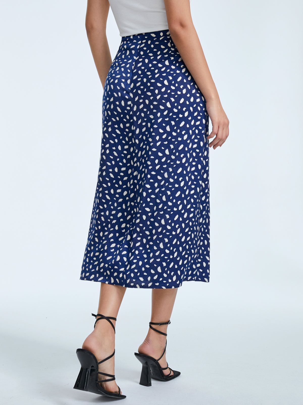 Petals Print High Waisted A Line Slit Skirt sold by COMMENSE product image thumbnail 2