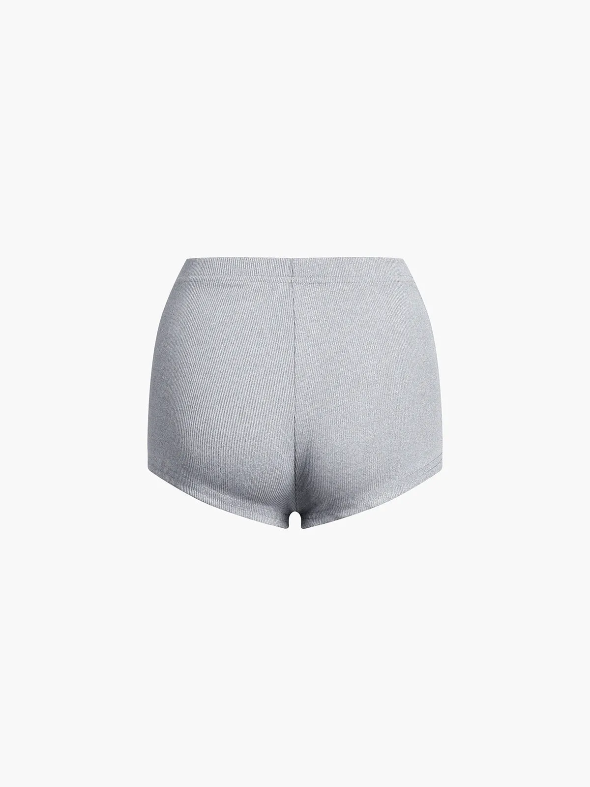 Ribbed Tight-Fitting Knit Short Set sold by COMMENSE product image thumbnail 5