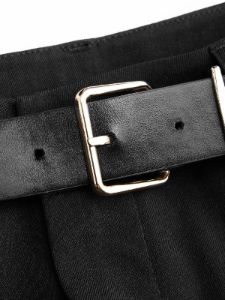 High Waist Solid Tapered Trousers With Belt sold by COMMENSE