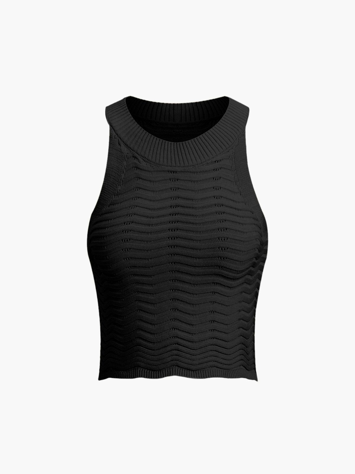 Wavy Rib Crop Tank Top sold by COMMENSE product image thumbnail 5