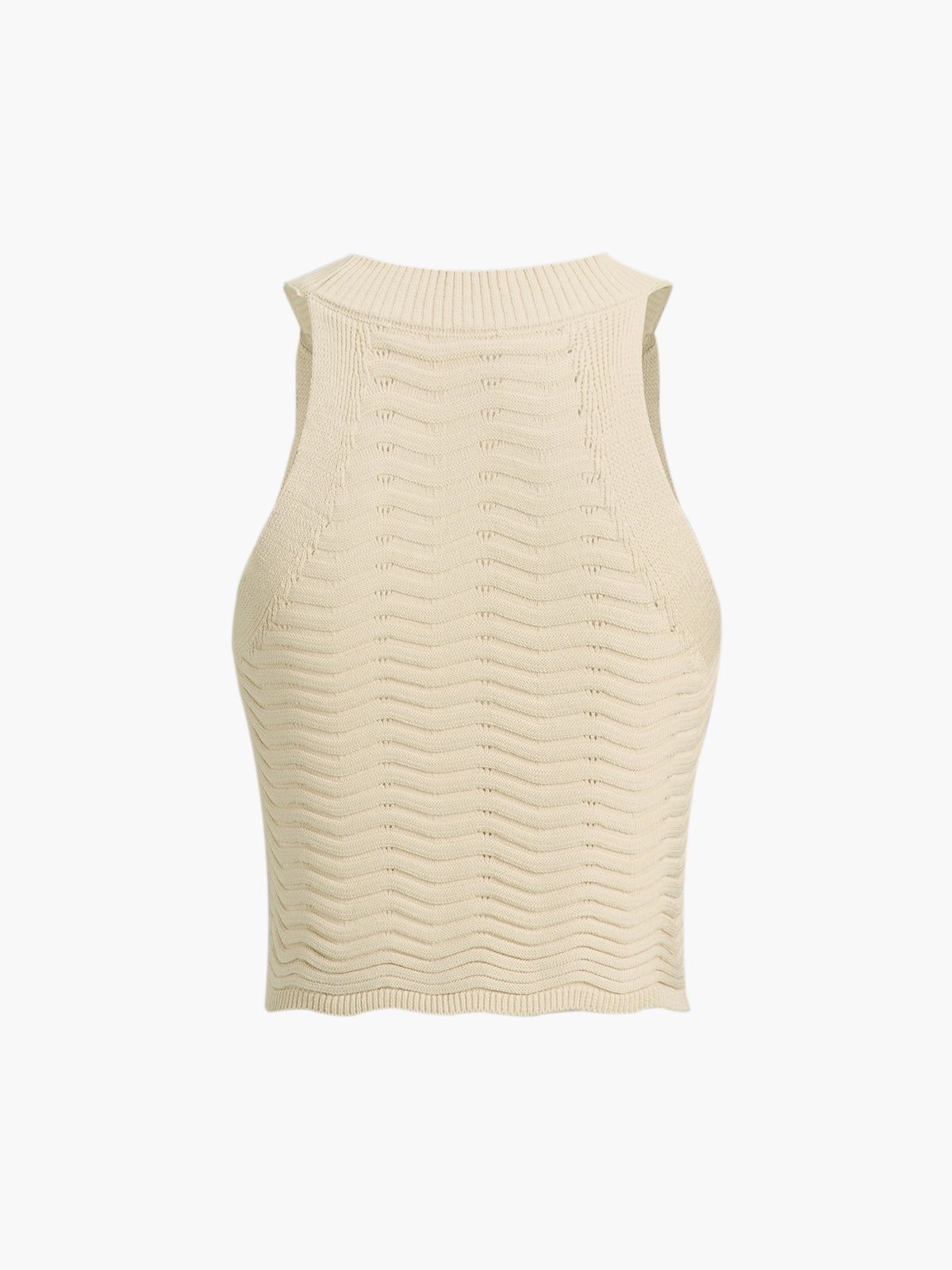 Wavy Rib Crop Tank Top sold by COMMENSE product image thumbnail 2