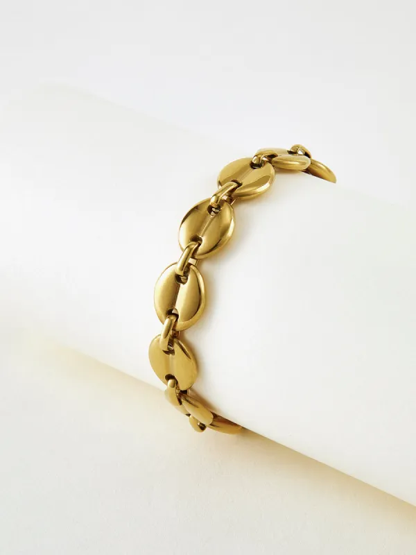 Golden Coffee Bean Bracelet sold by COMMENSE