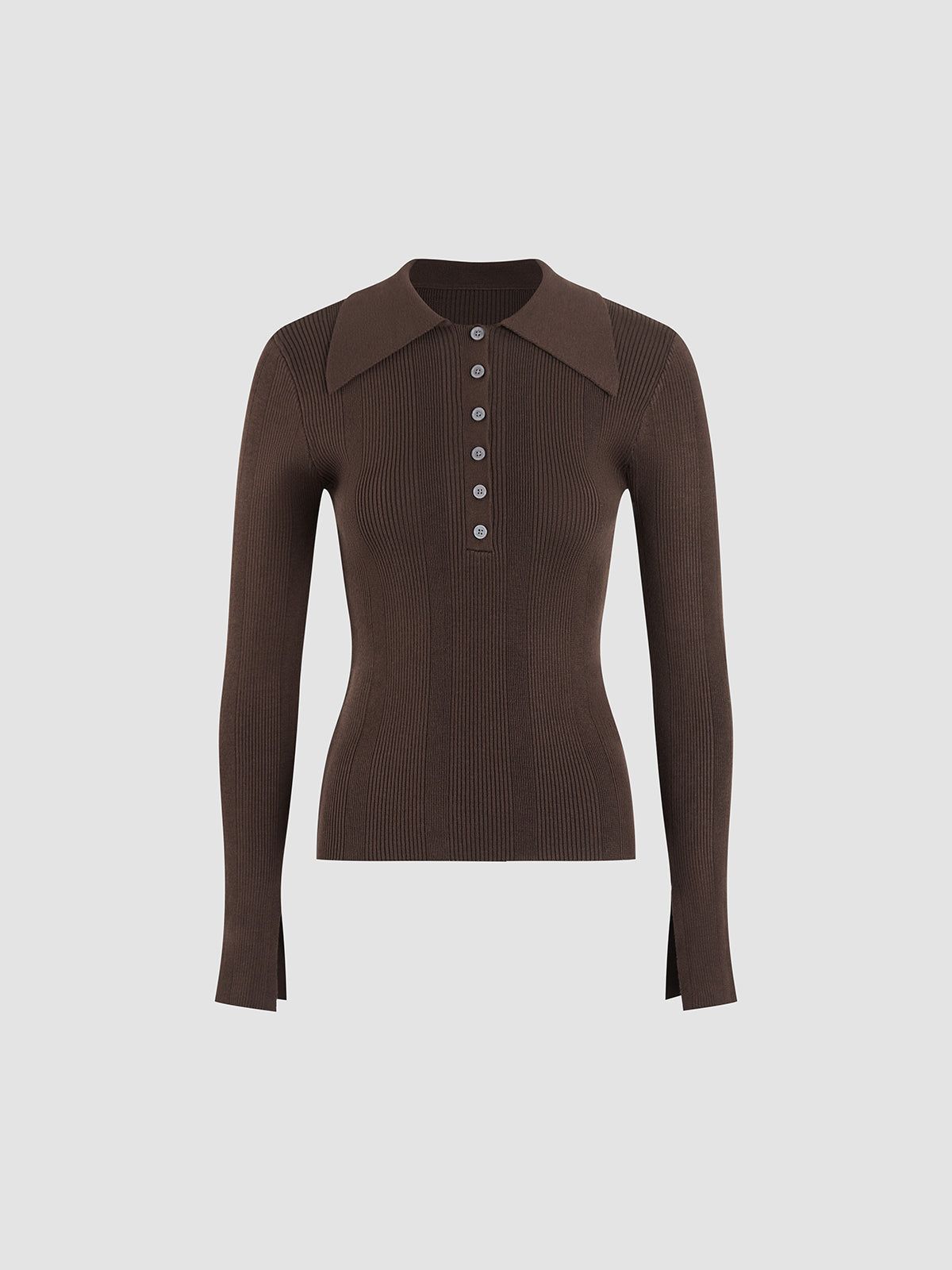 Brownie Cotton Ribbed Collared Blouse sold by COMMENSE