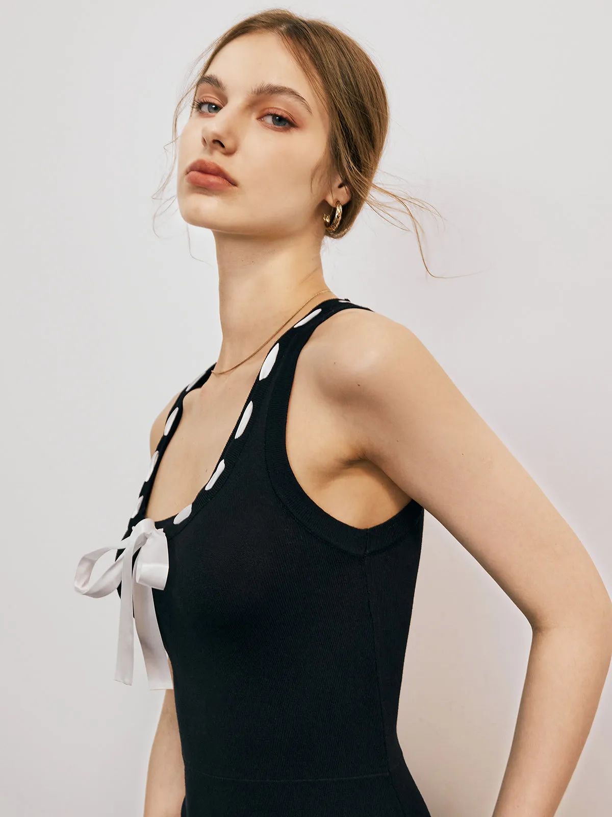 Bow Decor Pleated Short Dress sold by COMMENSE product image thumbnail 5