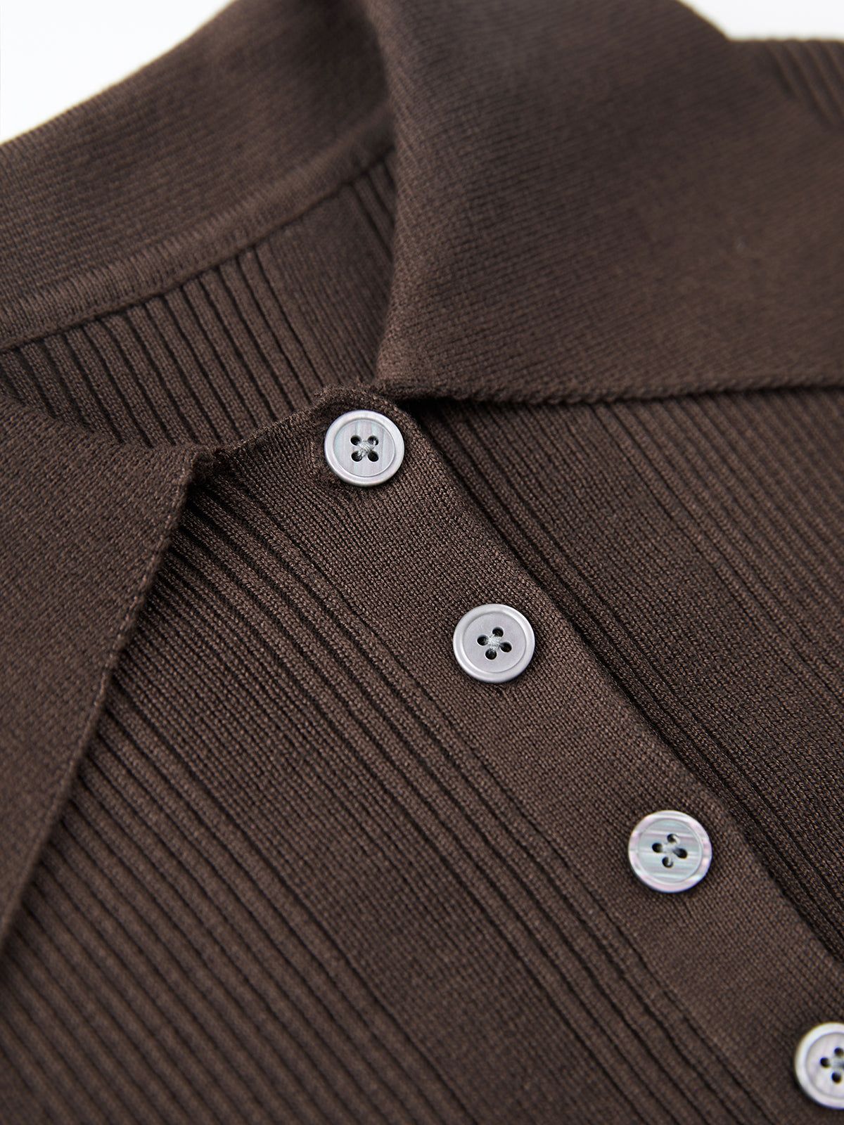 Brownie Cotton Ribbed Collared Blouse sold by COMMENSE product image thumbnail 3