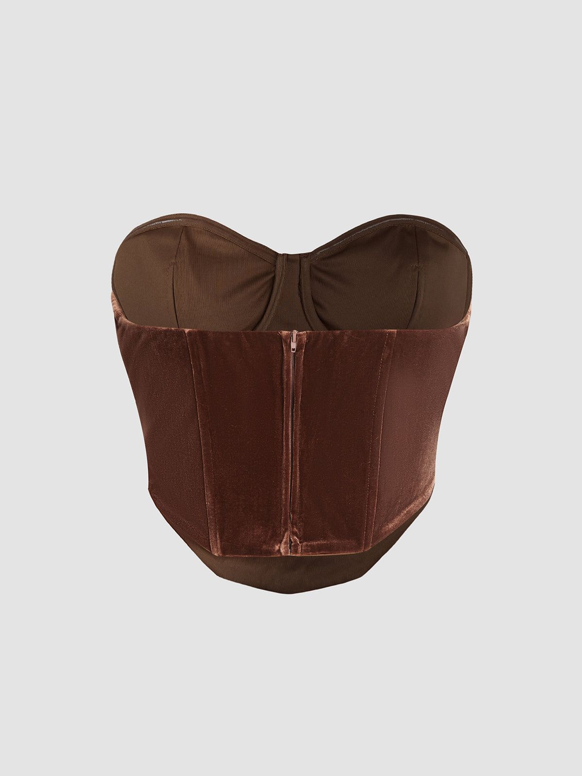 Velvet Zip Tube Top sold by COMMENSE product image thumbnail 4