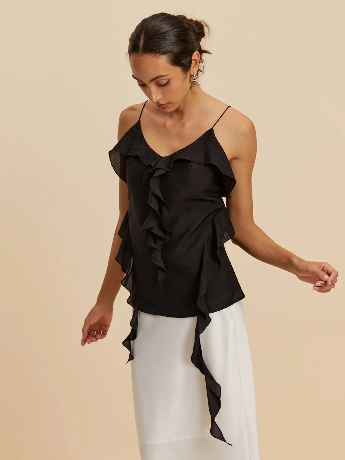 Low Cut Ruffle Tank Top sold by COMMENSE product image thumbnail 2