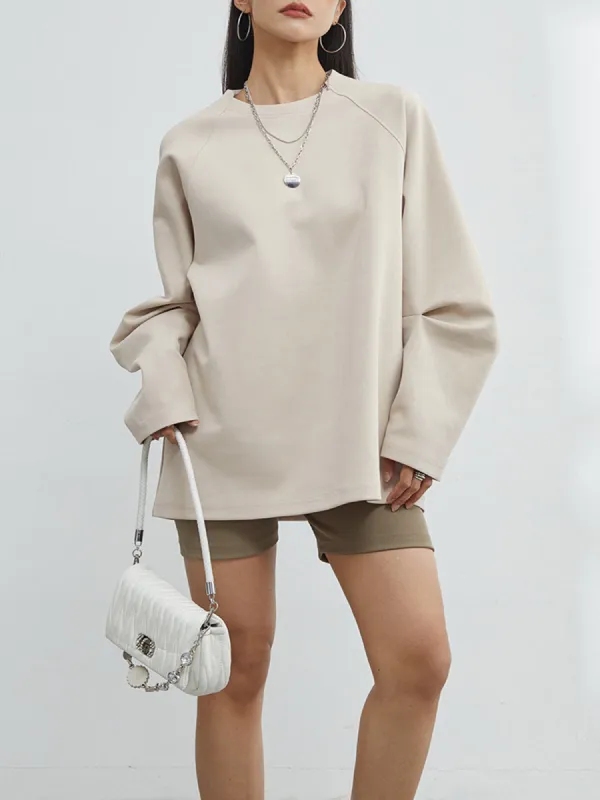 Solid Oversized Sweatshirt sold by COMMENSE
