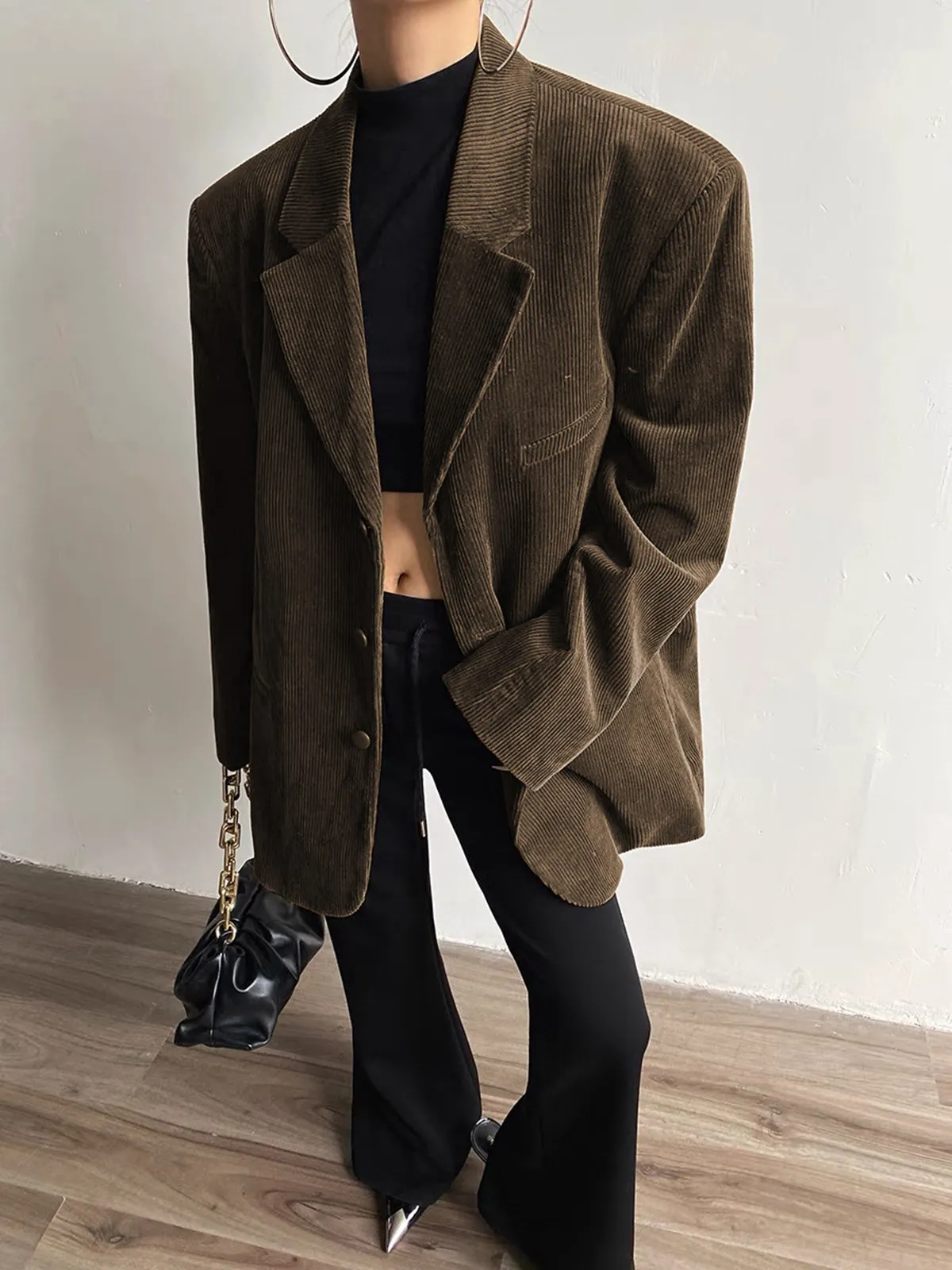 Single Breasted Corduroy Blazer sold by COMMENSE