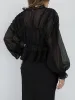 Chiffon Ruffle Detail Blouse sold by COMMENSE