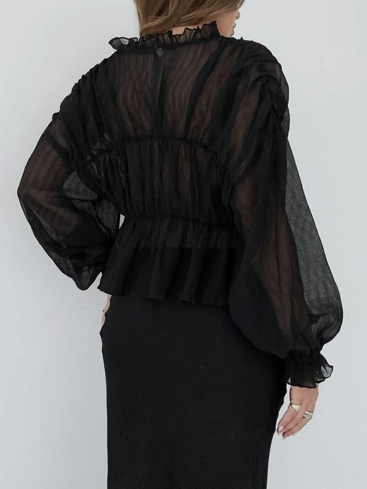Chiffon Ruffle Detail Blouse sold by COMMENSE product image thumbnail 3