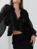 Chiffon Ruffle Detail Blouse sold by COMMENSE