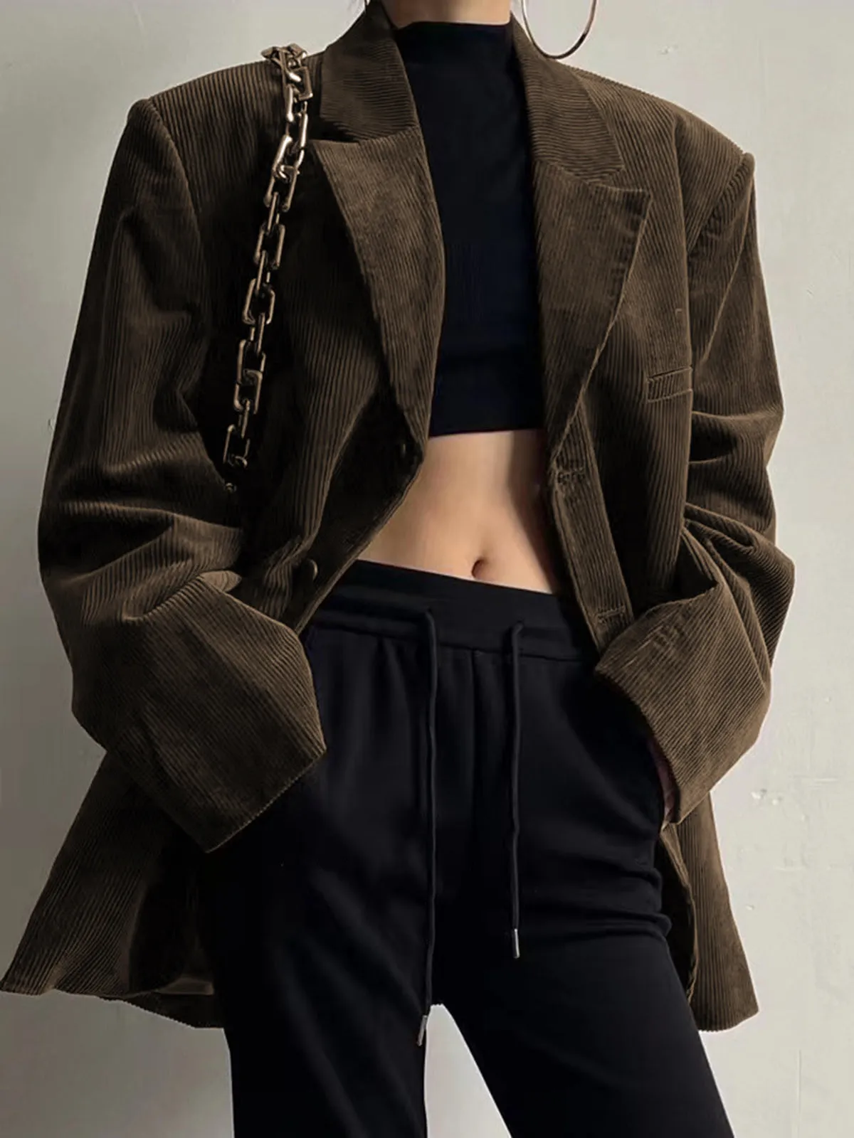 Single Breasted Corduroy Blazer sold by COMMENSE product image thumbnail 3