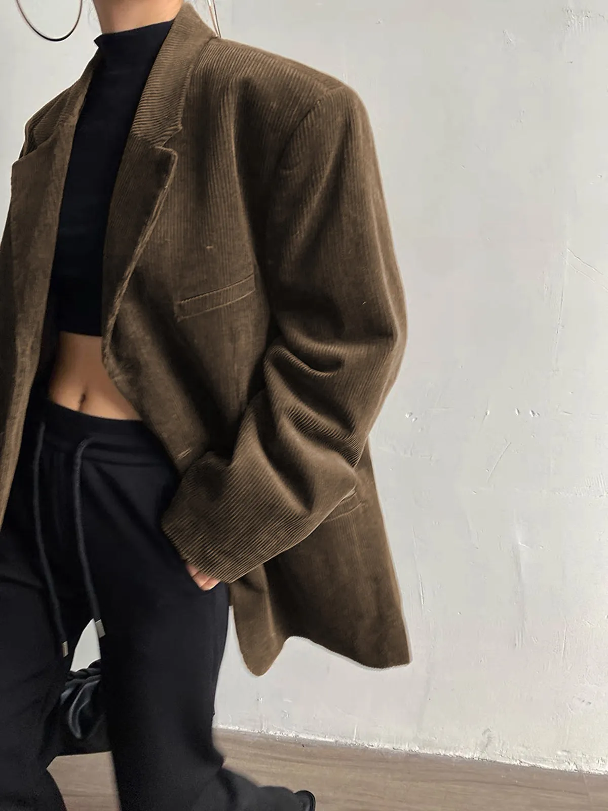 Single Breasted Corduroy Blazer sold by COMMENSE product image thumbnail 4