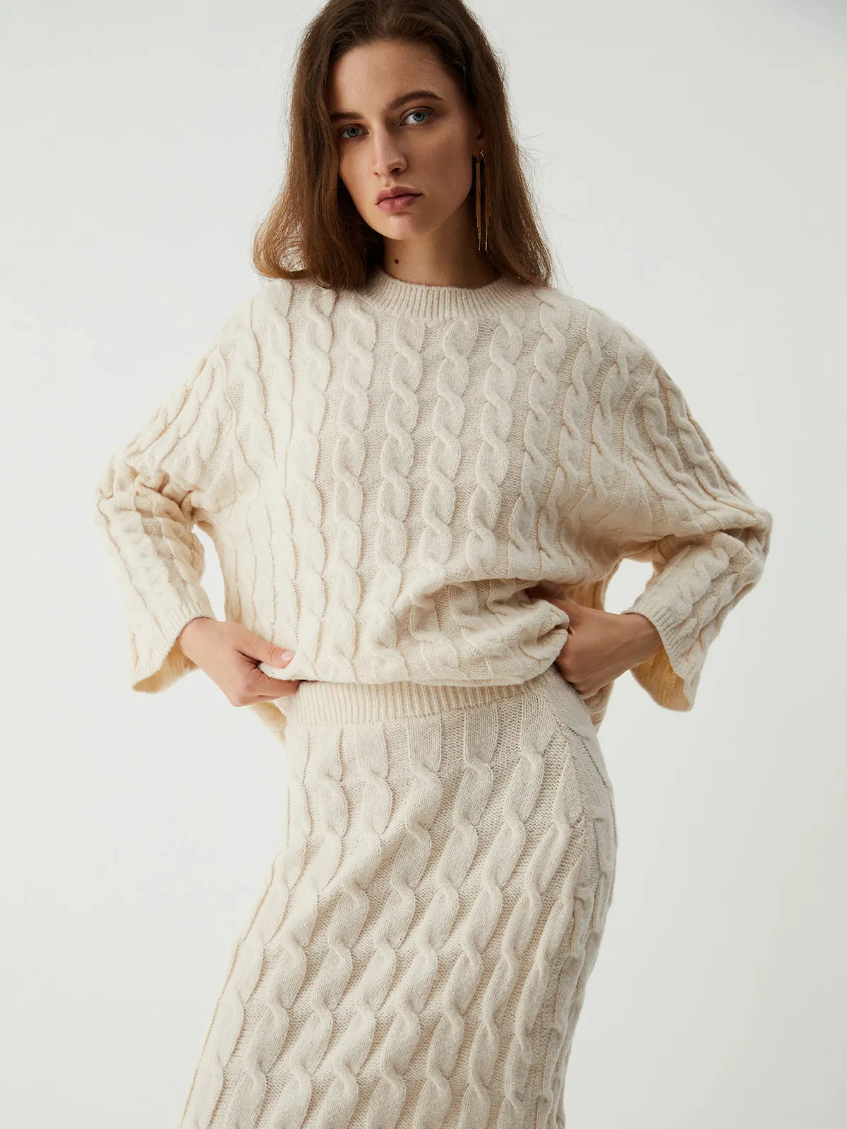 Deuxieme Classe　Cable knit　ナチュラル img12705_src.webp
