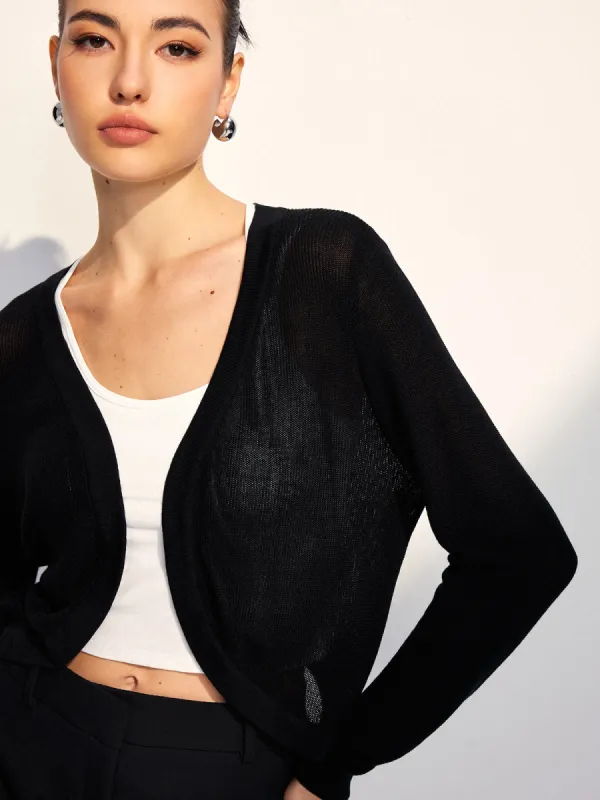 Bat Sleeve Hollow Cardigan sold by COMMENSE