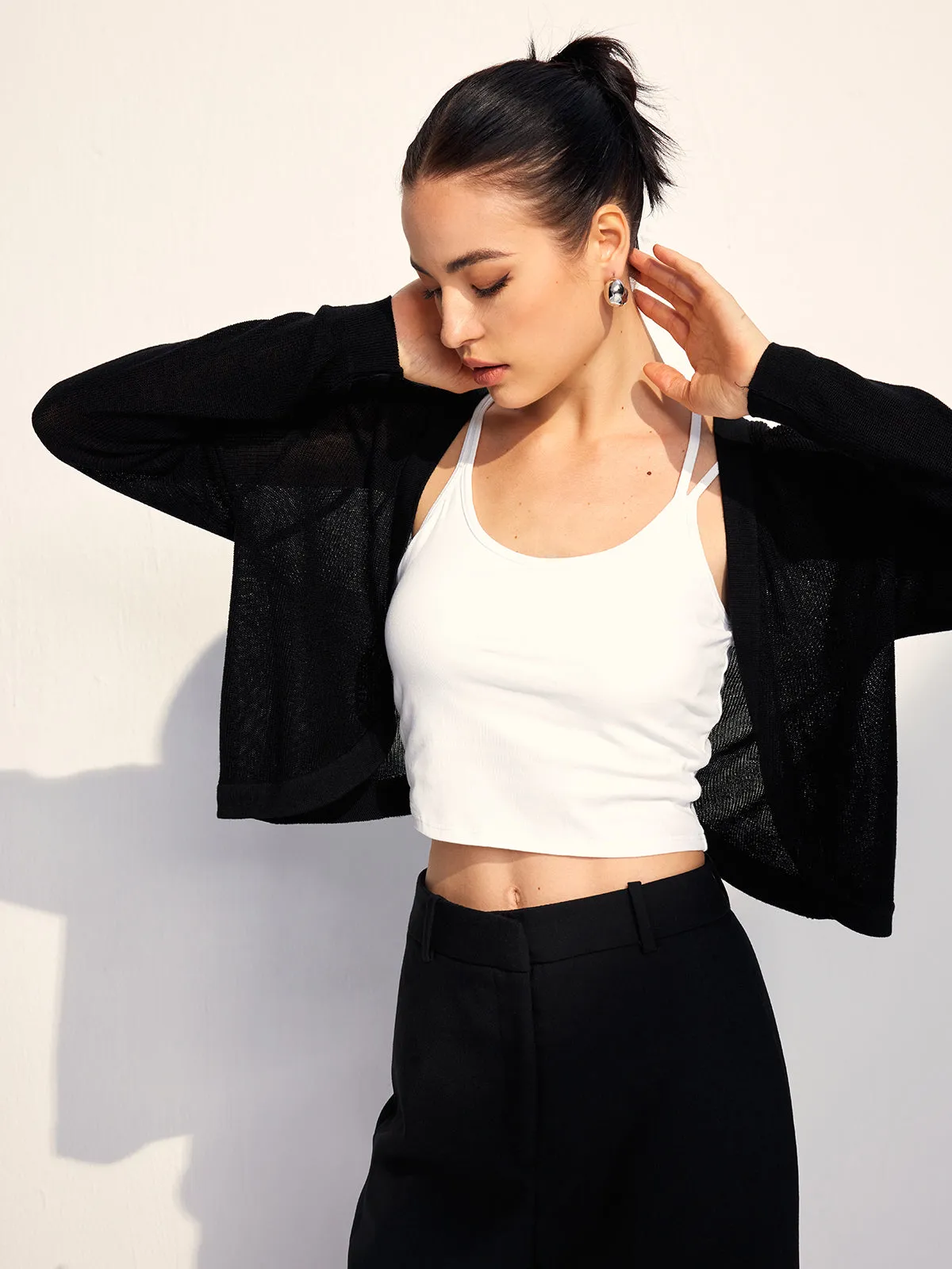 Bat Sleeve Hollow Cardigan sold by COMMENSE product image thumbnail 2