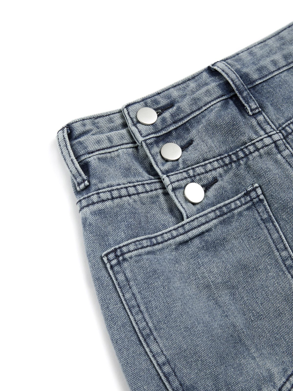 Back Buttons Denim Maxi Jean Skirt sold by COMMENSE product image thumbnail 2