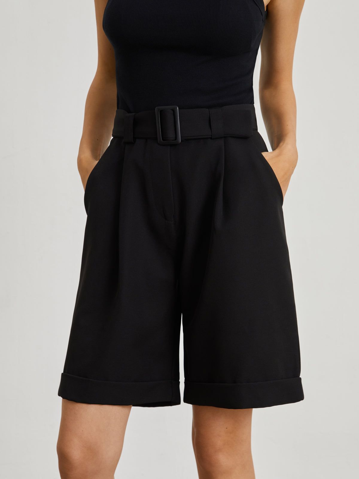 Minimalist Belted Shorts sold by COMMENSE product image thumbnail 2