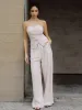 Linen Blends Solid Casual Pants sold by COMMENSE