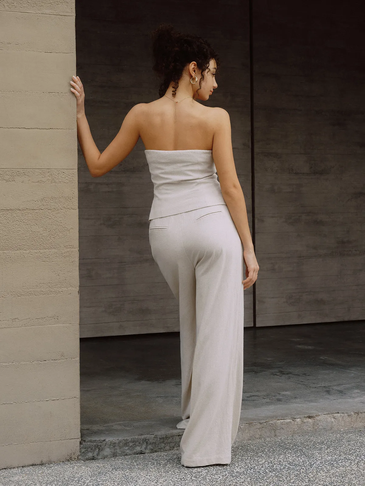 Linen Blends Solid Casual Pants sold by COMMENSE product image thumbnail 2