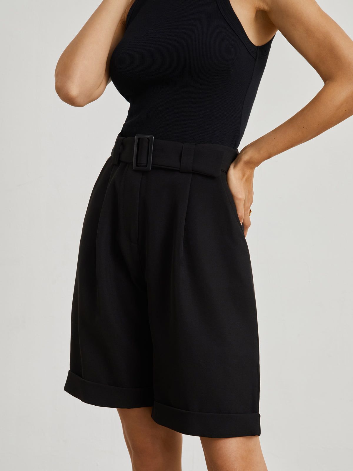 Minimalist Belted Shorts sold by COMMENSE