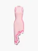 Irregular Wavy Edge Knitted Sleeveless Long Dress sold by COMMENSE