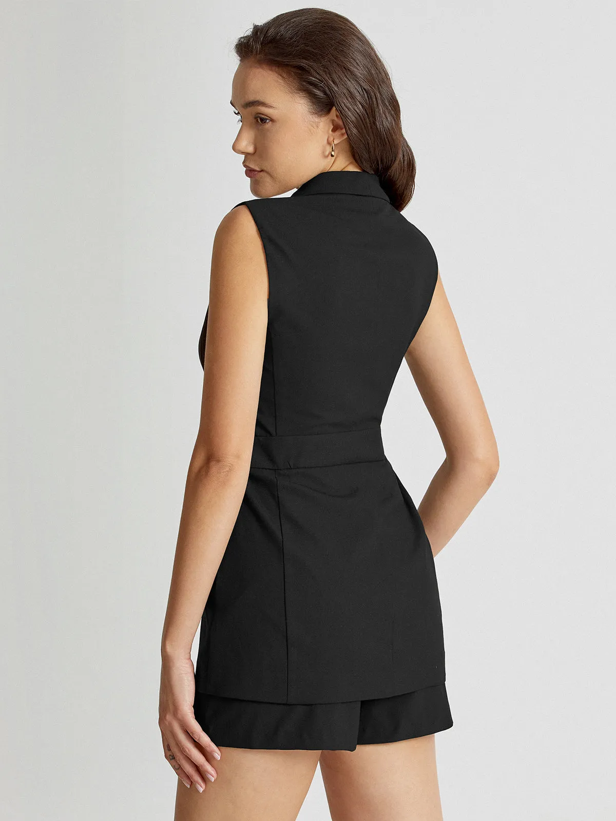 Sleeveless Deep V Clasp Romper sold by COMMENSE product image thumbnail 5