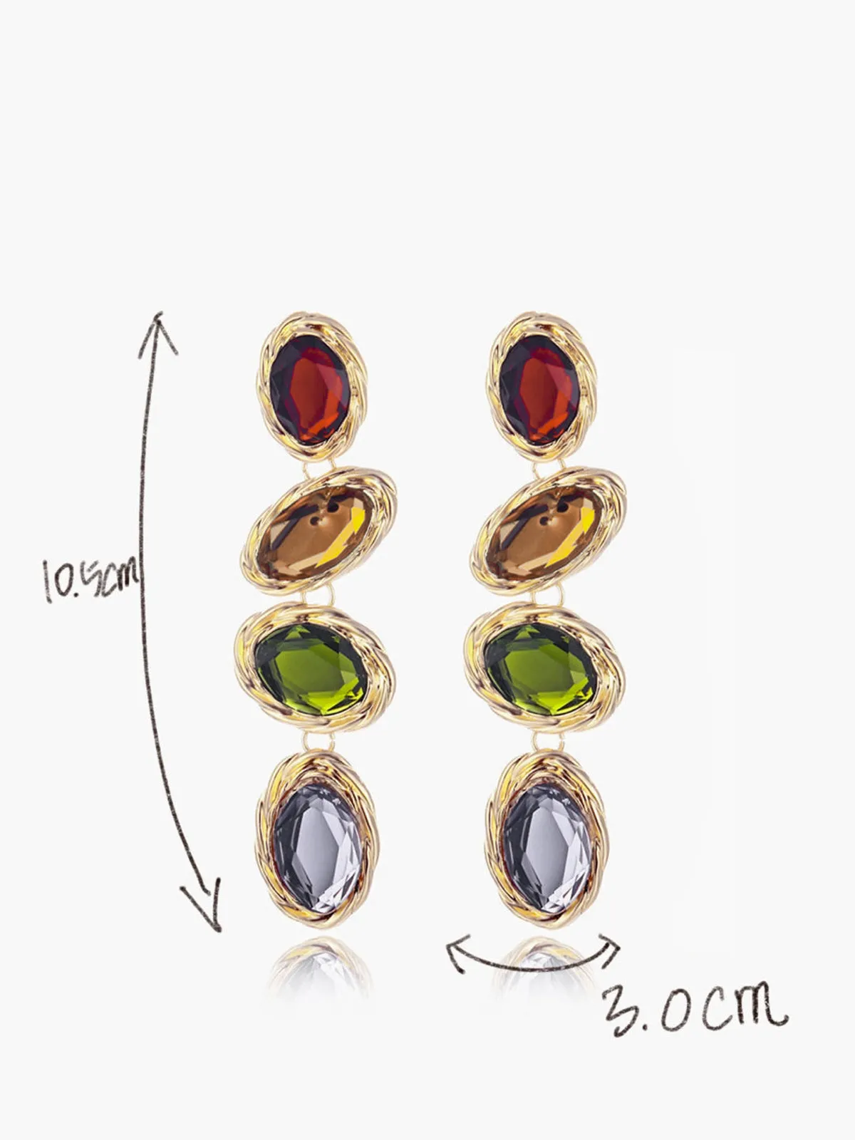 Colorful Rhinestone Earrings sold by COMMENSE product image thumbnail 3