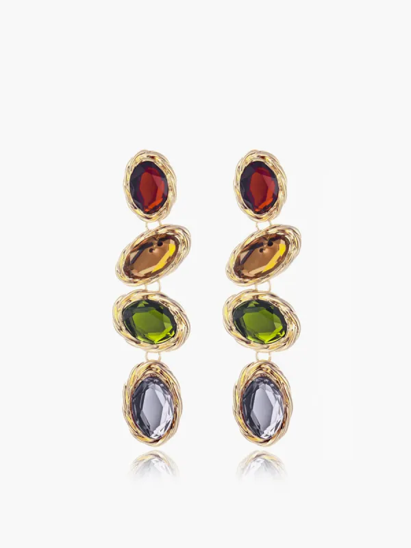 Colorful Rhinestone Earrings sold by COMMENSE