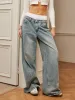 Panel Contrast Binding Denim Jeans sold by COMMENSE
