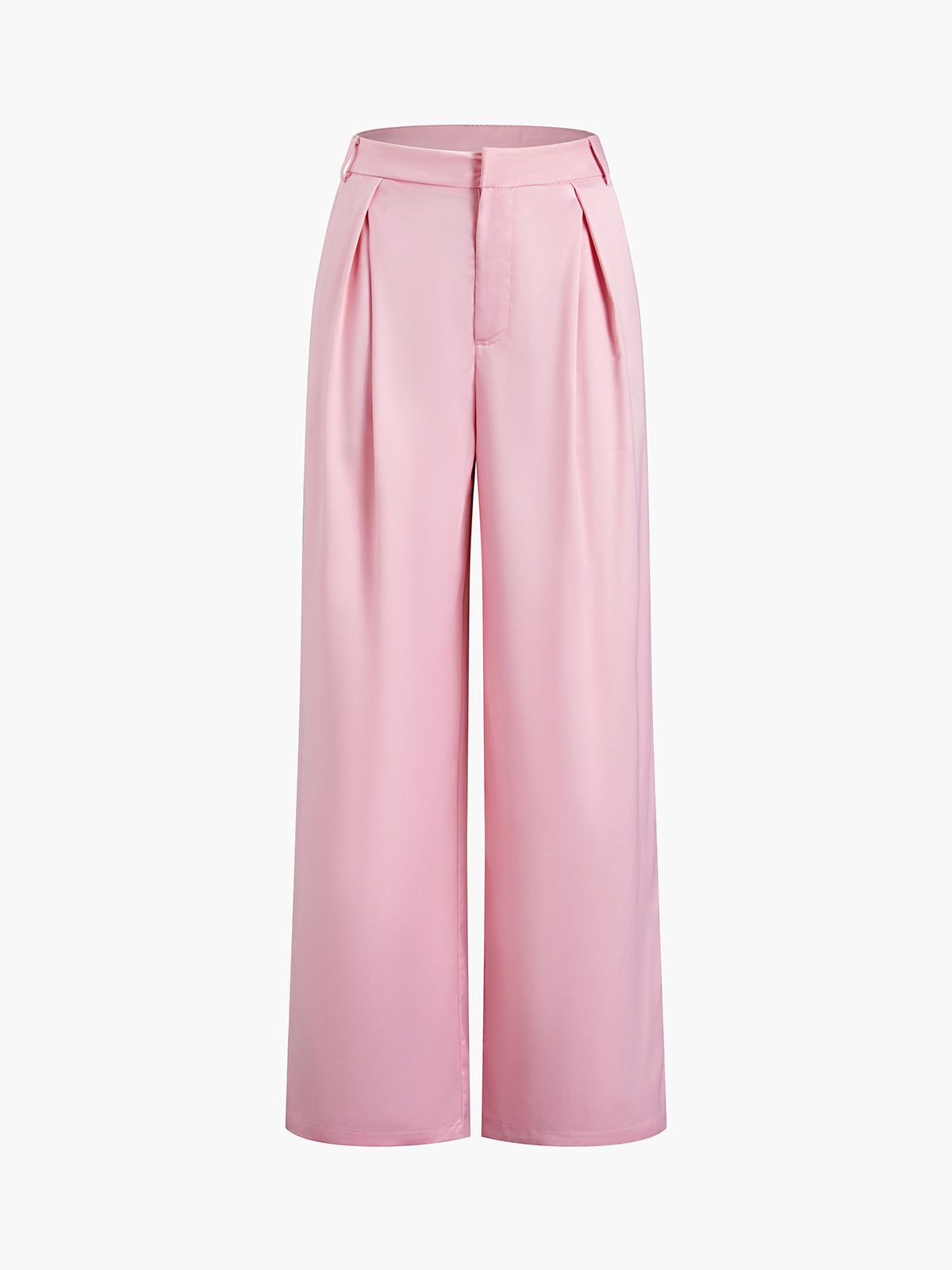 Satin Pleat Wide Leg Pants sold by COMMENSE