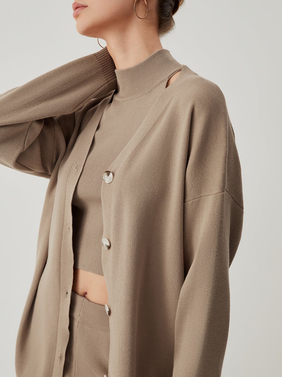 Crop Vest Button Three Pieces Pants Set sold by COMMENSE product image thumbnail 5