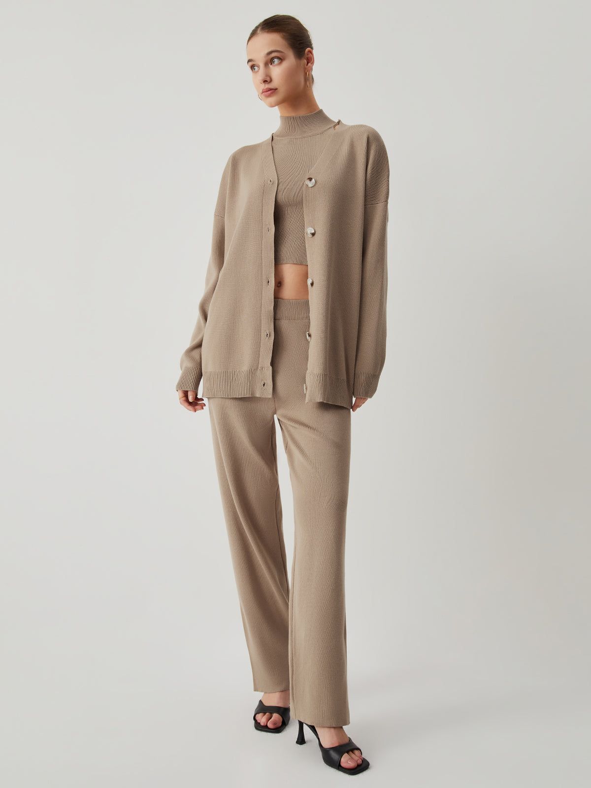 Crop Vest Button Three Pieces Pants Set sold by COMMENSE product image thumbnail 3