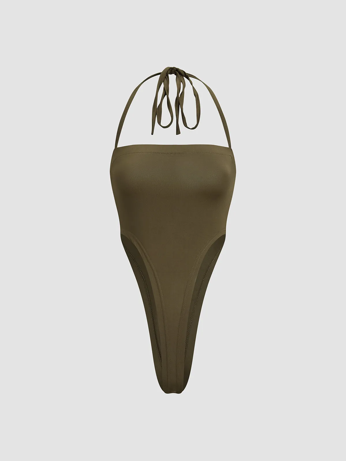 Solid Halter Bodysuit sold by COMMENSE product image thumbnail 3