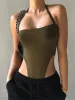Solid Halter Bodysuit sold by COMMENSE