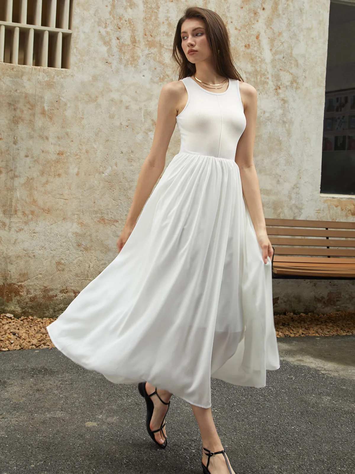 Solid Pockets Flowy Long Dress sold by COMMENSE