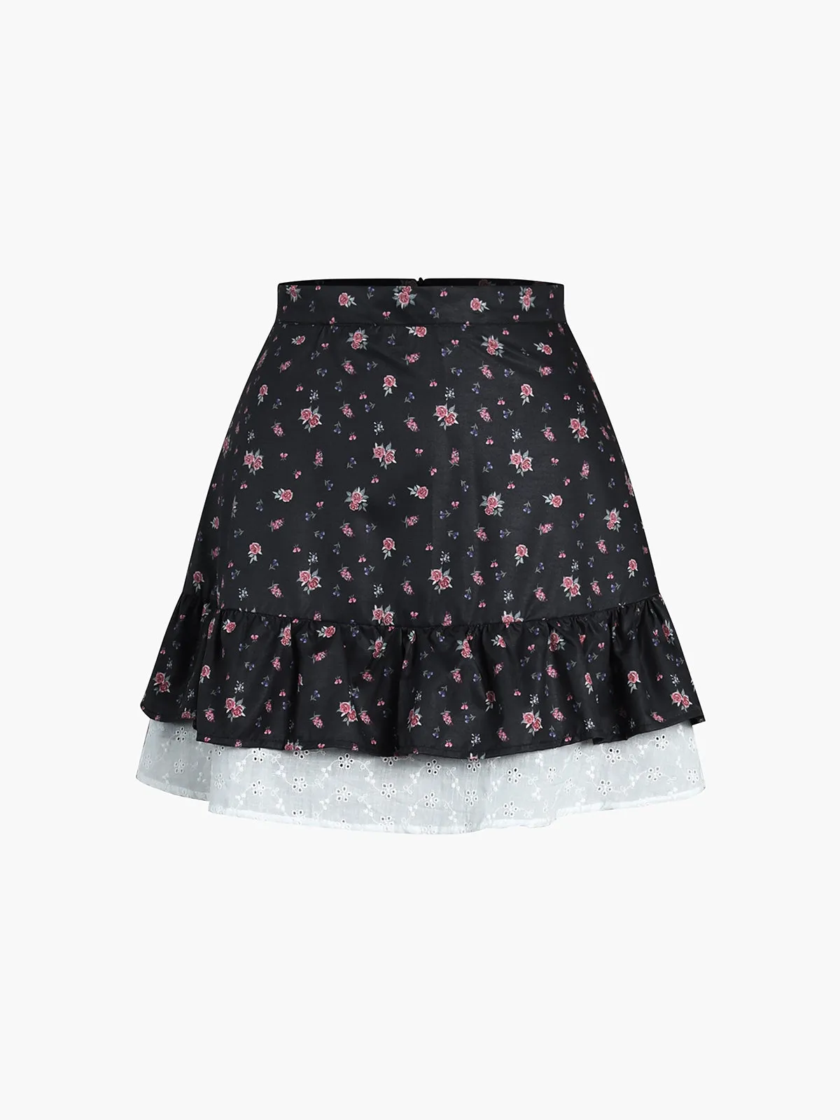 Ruffle Patchwork Backless Cami Top With Skirt Set sold by COMMENSE product image thumbnail 3