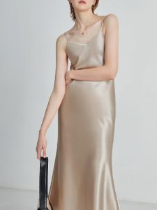 V-Neck Satin Strap Midi Dress sold by COMMENSE