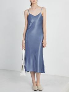 V-Neck Satin Strap Midi Dress sold by COMMENSE
