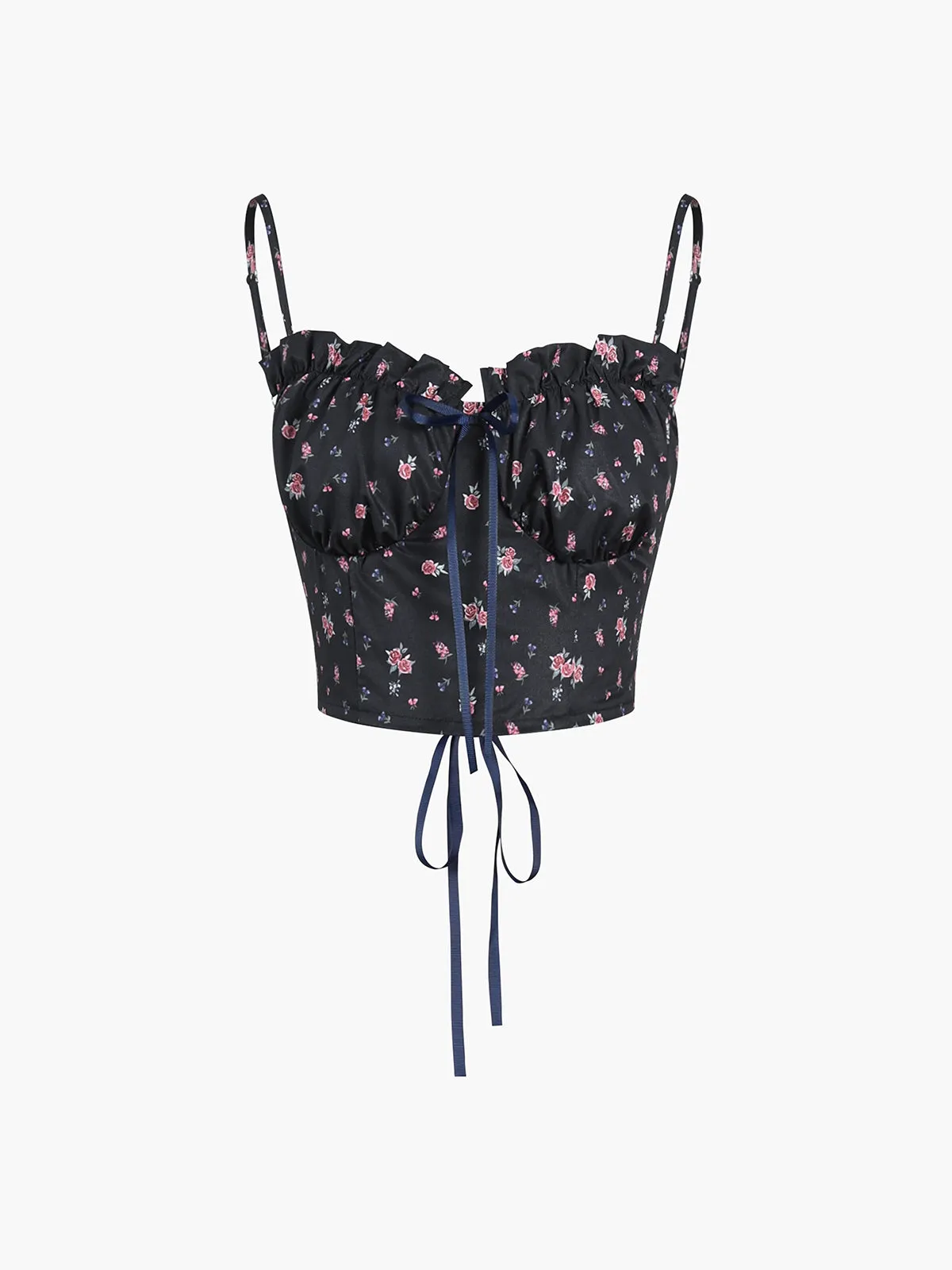 Ruffle Patchwork Backless Cami Top With Skirt Set sold by COMMENSE product image thumbnail 2