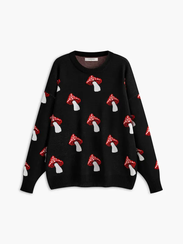 Crew Neck Jacquard Pullover Sweater sold by COMMENSE