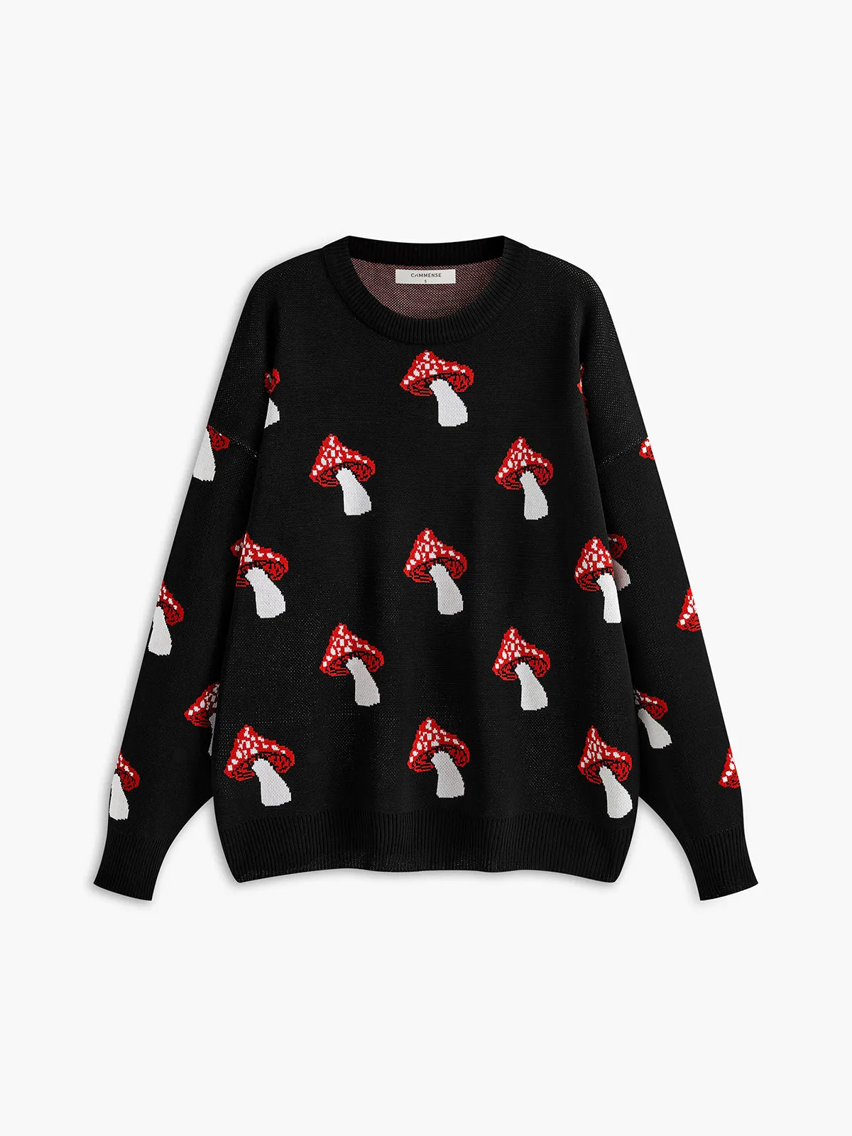 Crew Neck Jacquard Pullover Sweater sold by COMMENSE