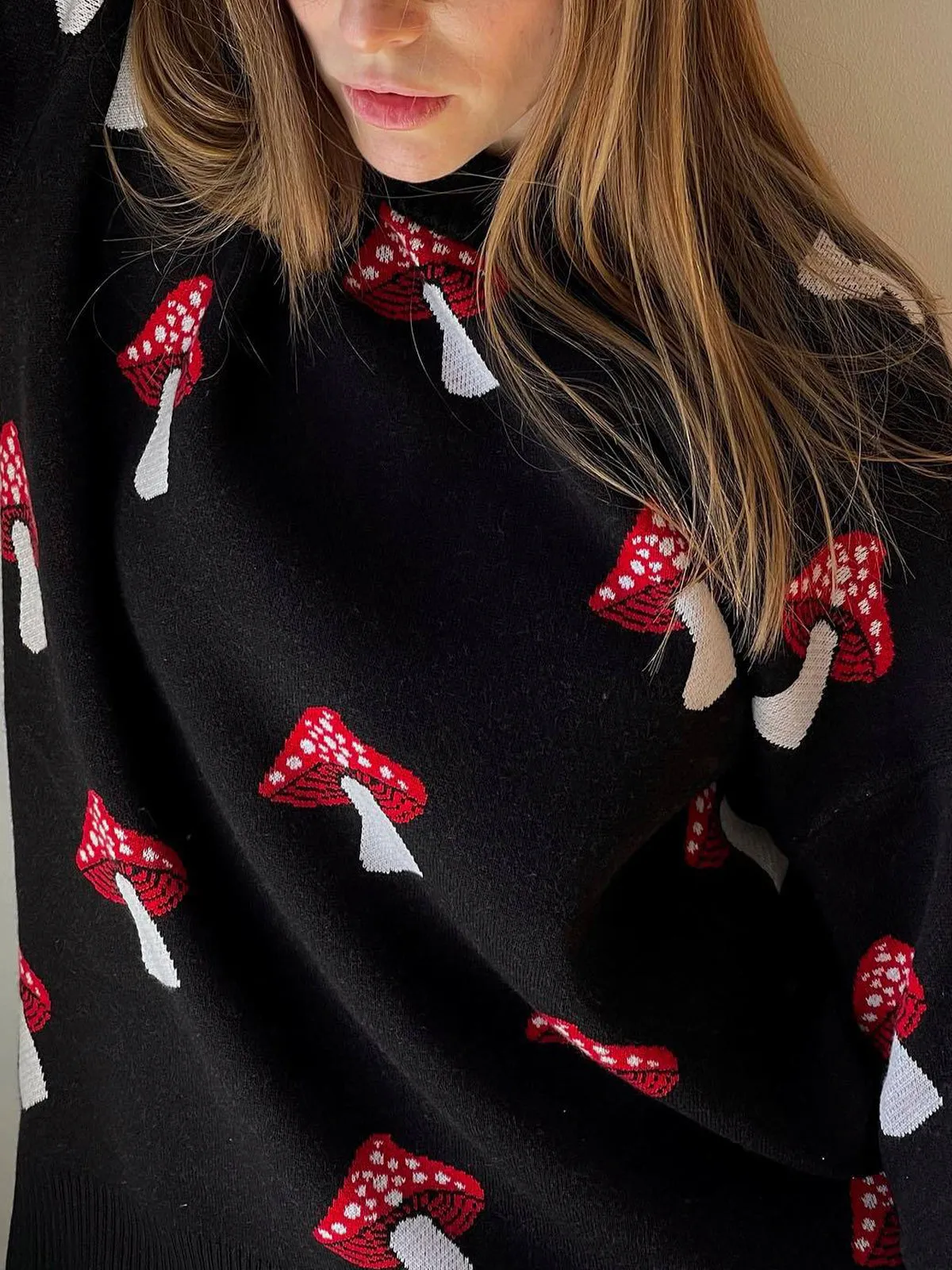 Crew Neck Jacquard Pullover Sweater sold by COMMENSE product image thumbnail 3