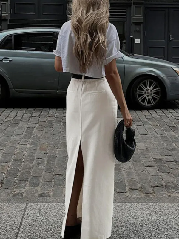 Parisian Slit Maxi Skirt made by COMMENSE