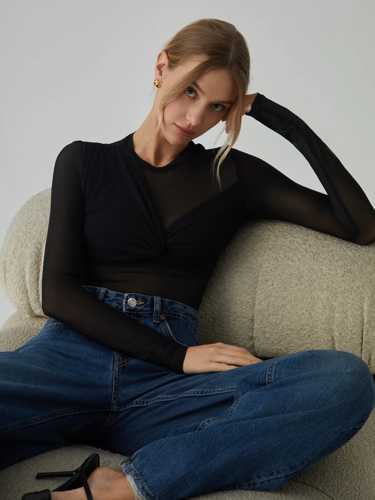 Solid Criss Cross Patchwork Top sold by COMMENSE product image thumbnail 2