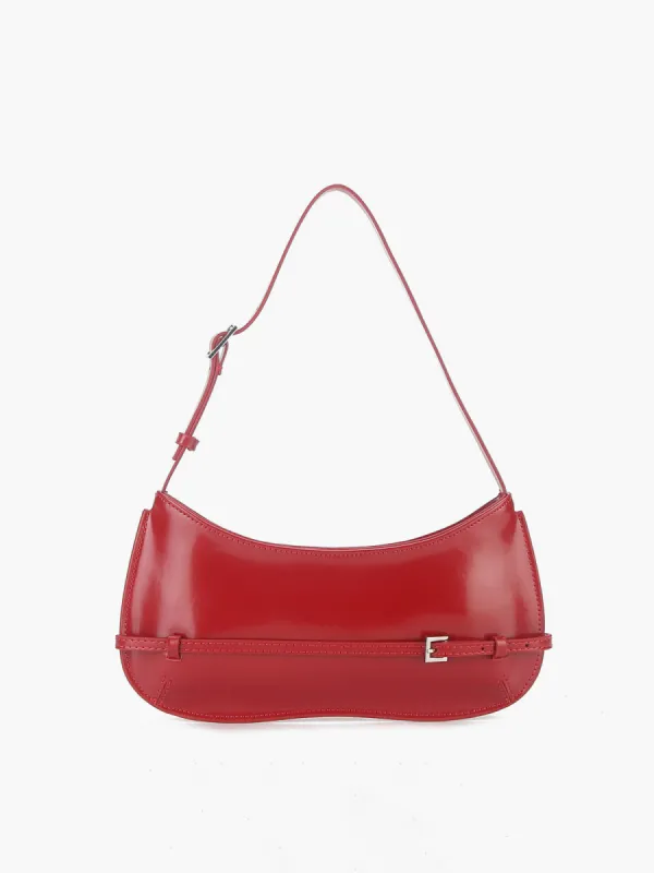 Red Leather Shoulder Bag sold by COMMENSE