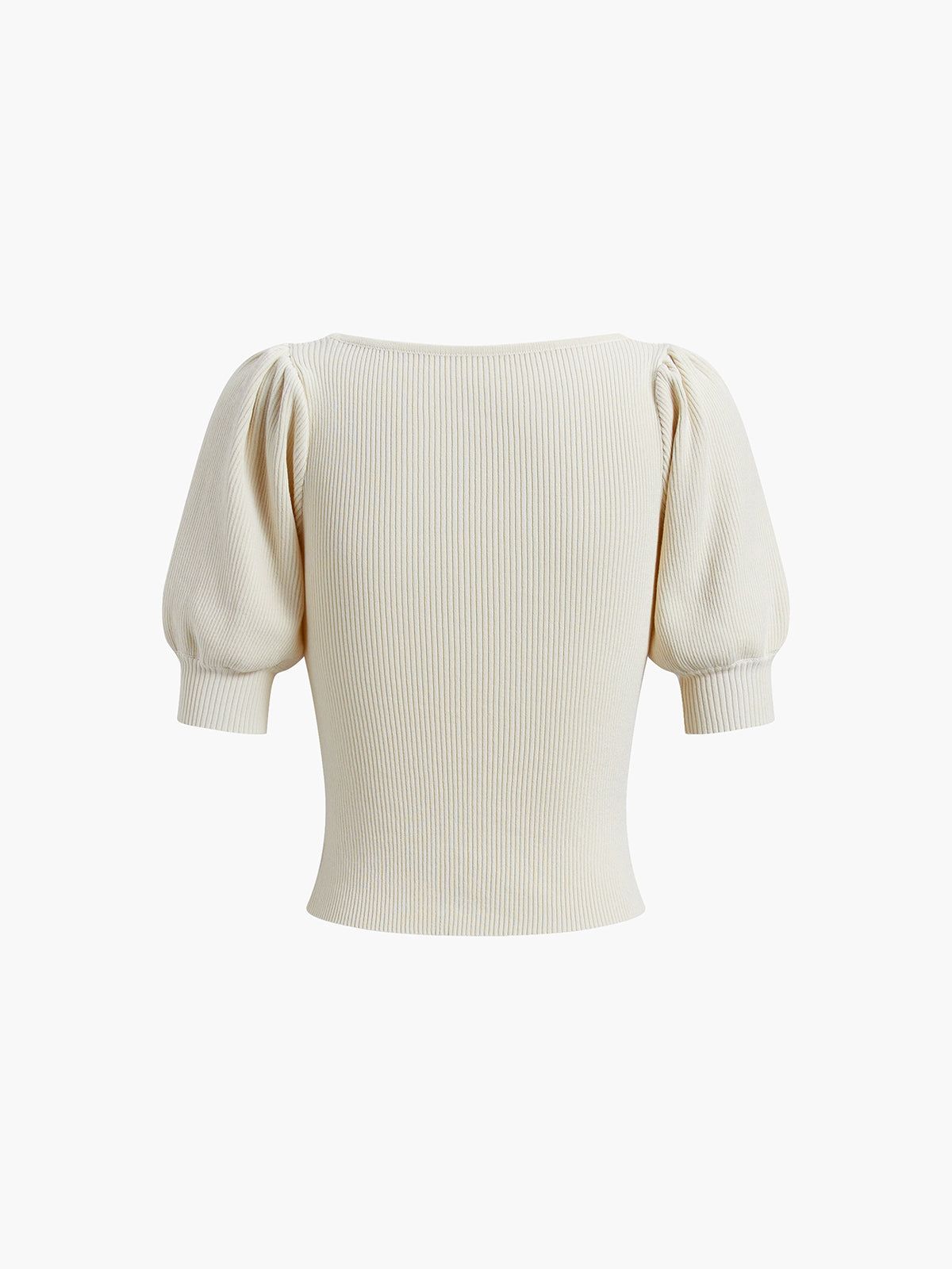 Puff Sleeve Rib Blouse sold by COMMENSE product image thumbnail 2